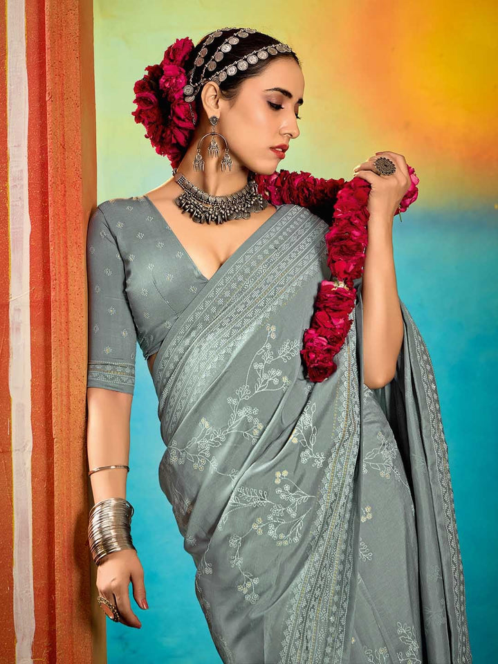 Abstract Print Art Silk Saree