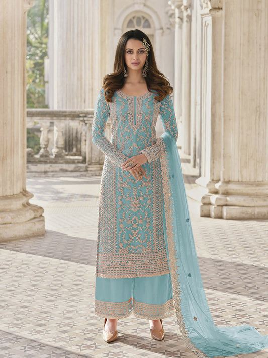 Resham Stone Work Semi Stitched Suit