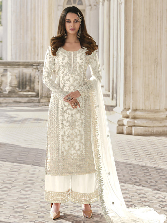 Resham Zari Stone Work Georgette Semi Stitched Suit