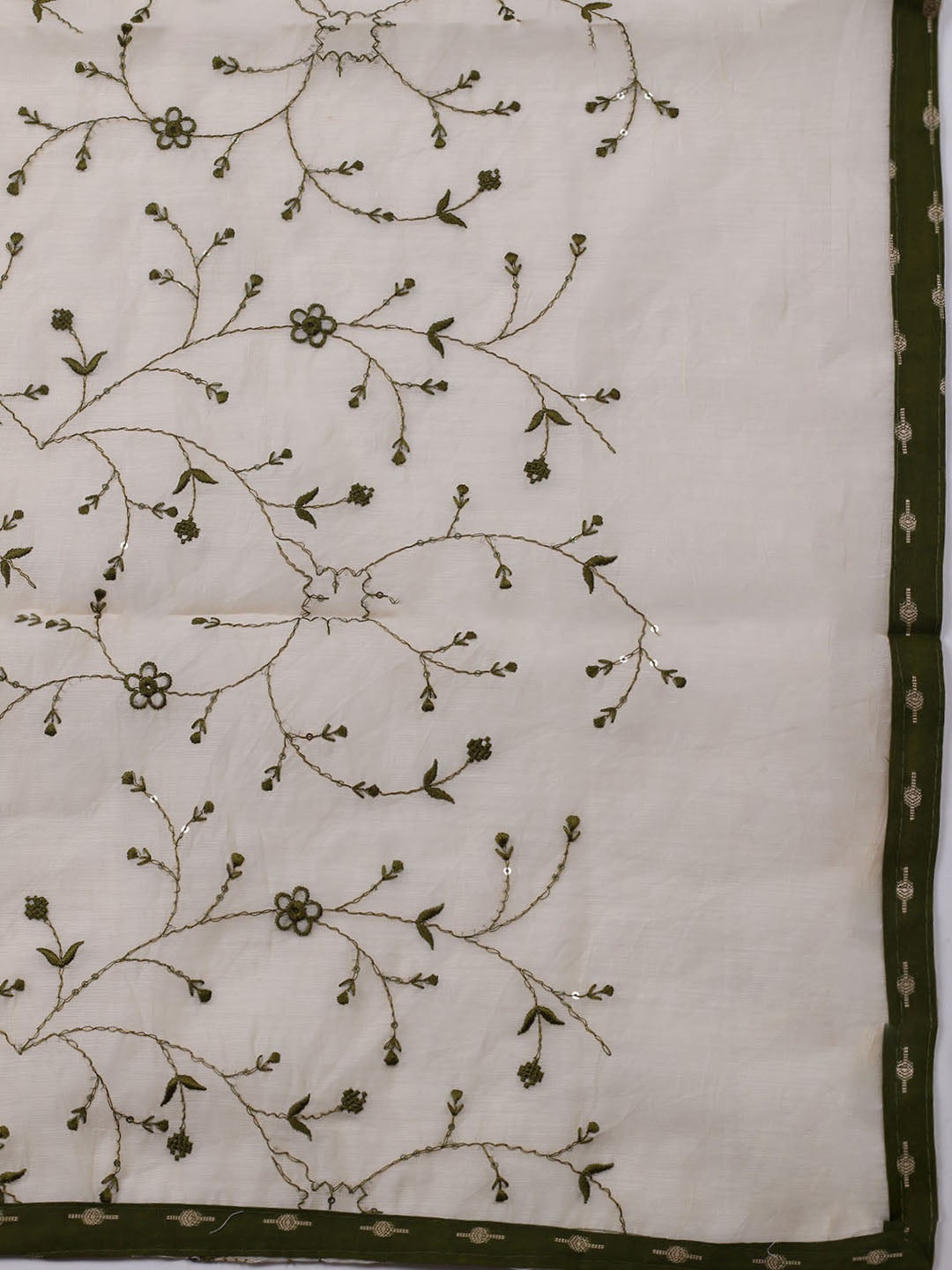 Neck Embroidered Cotton Blend Unstitched Suit With Dupatta