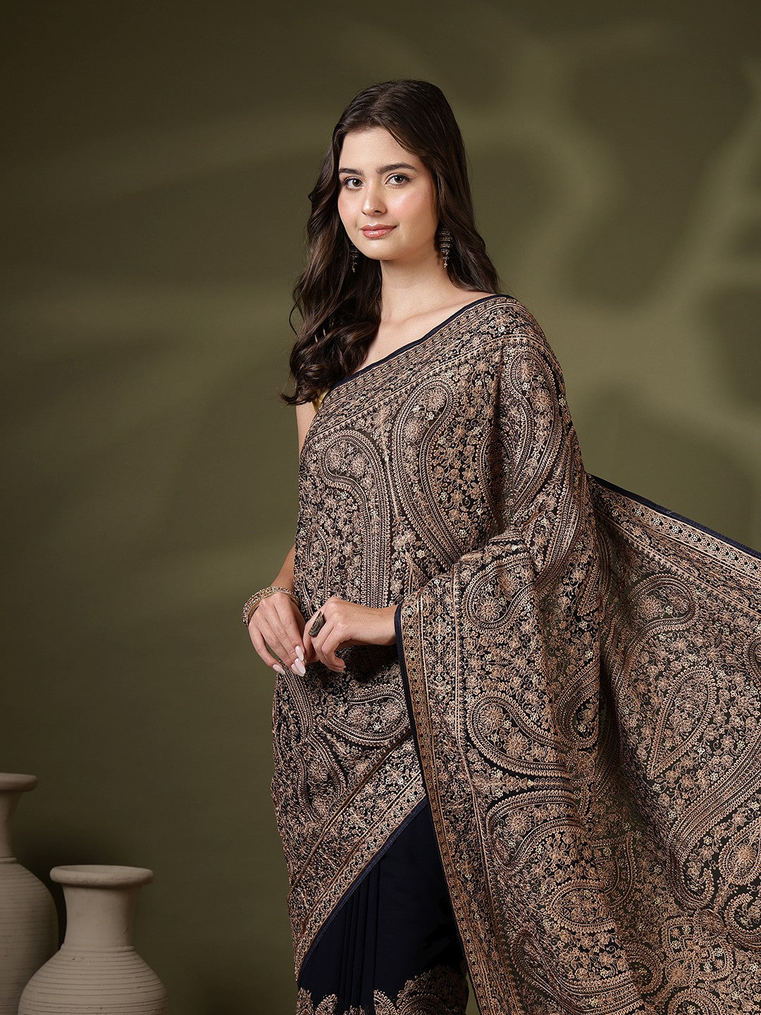 Embroidered Georgette Saree