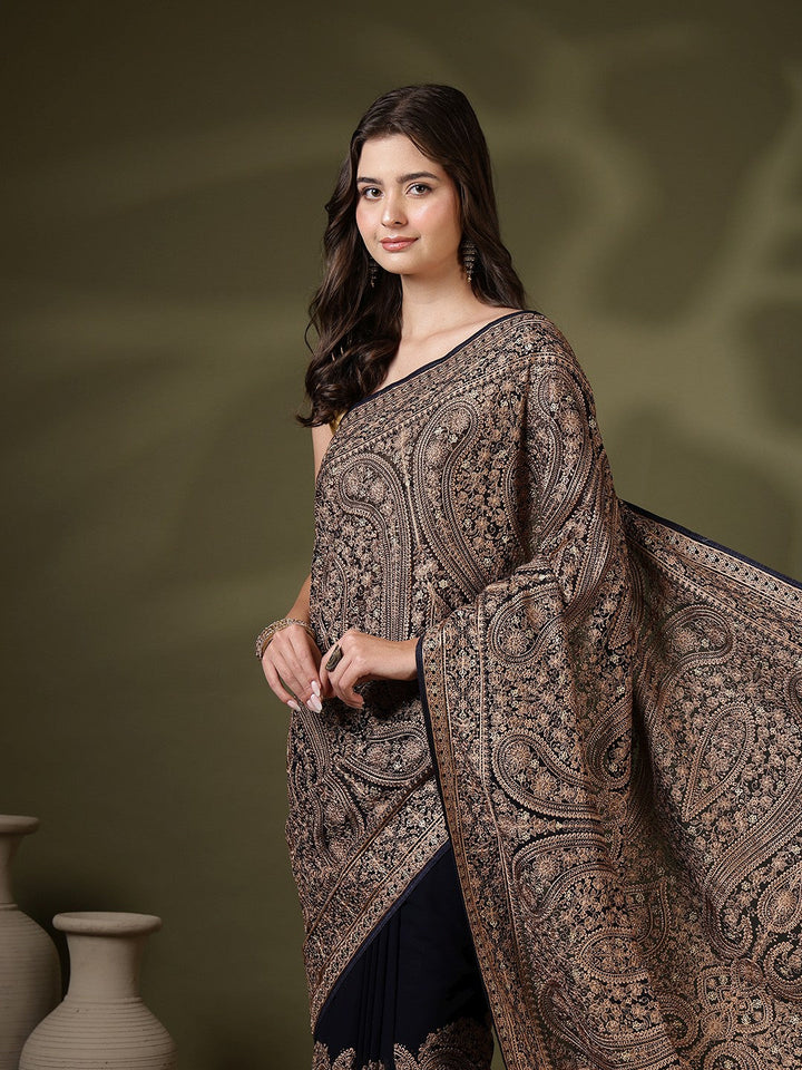 Embroidered Georgette Saree