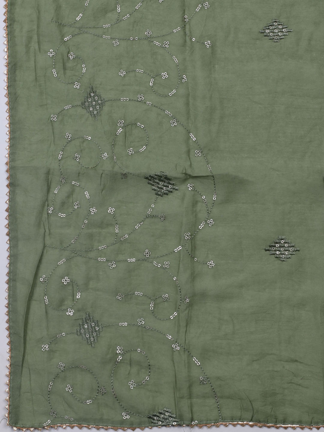 Printed Cotton Blend Unstitched Suit With Dupatta