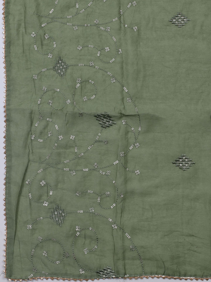 Printed Cotton Blend Unstitched Suit With Dupatta