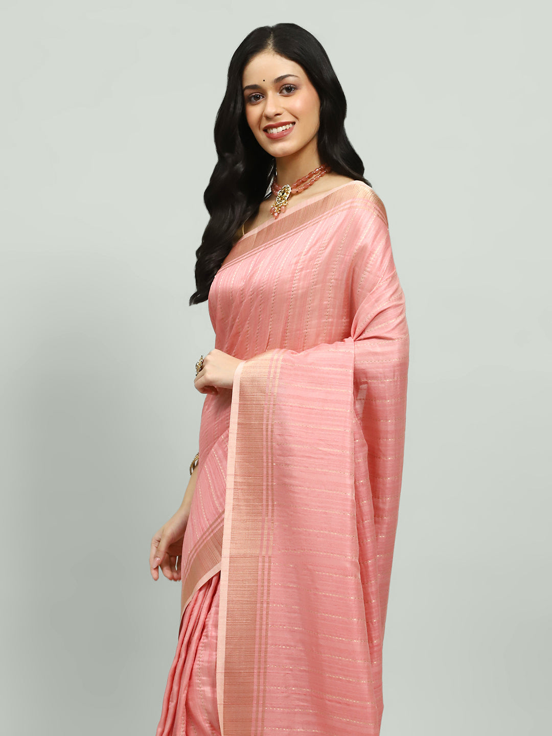 Embroidered Border Booti Art Silk Saree