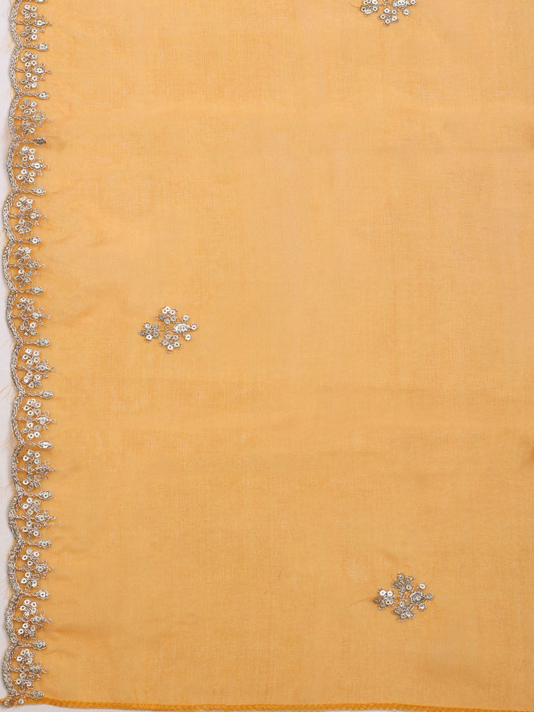 Neck Embroidered &amp; Printed Organza Unstitched Suit With Dupatta