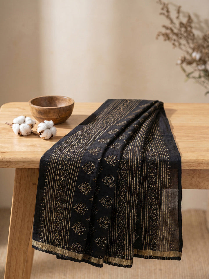 Printed Cotton Blend Unstitched Suit With Pant &amp; Dupatta