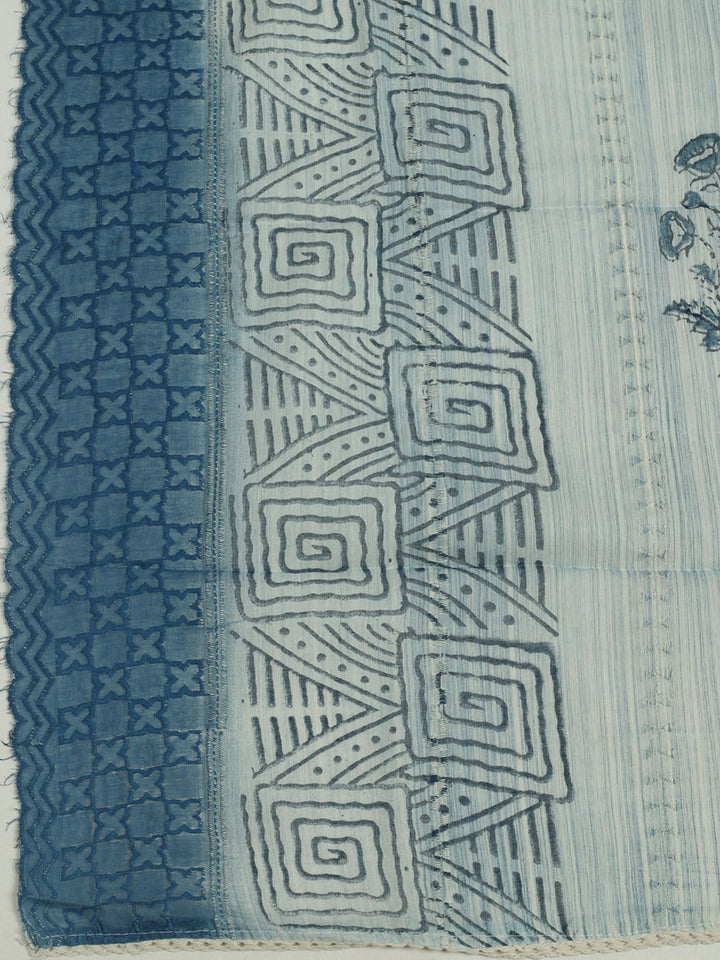 Printed Cotton Unstitched Suits Printed Suit With Pant &amp; Dupatta