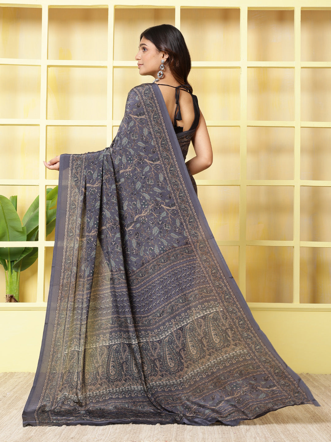 Digital Printed Crepe Saree
