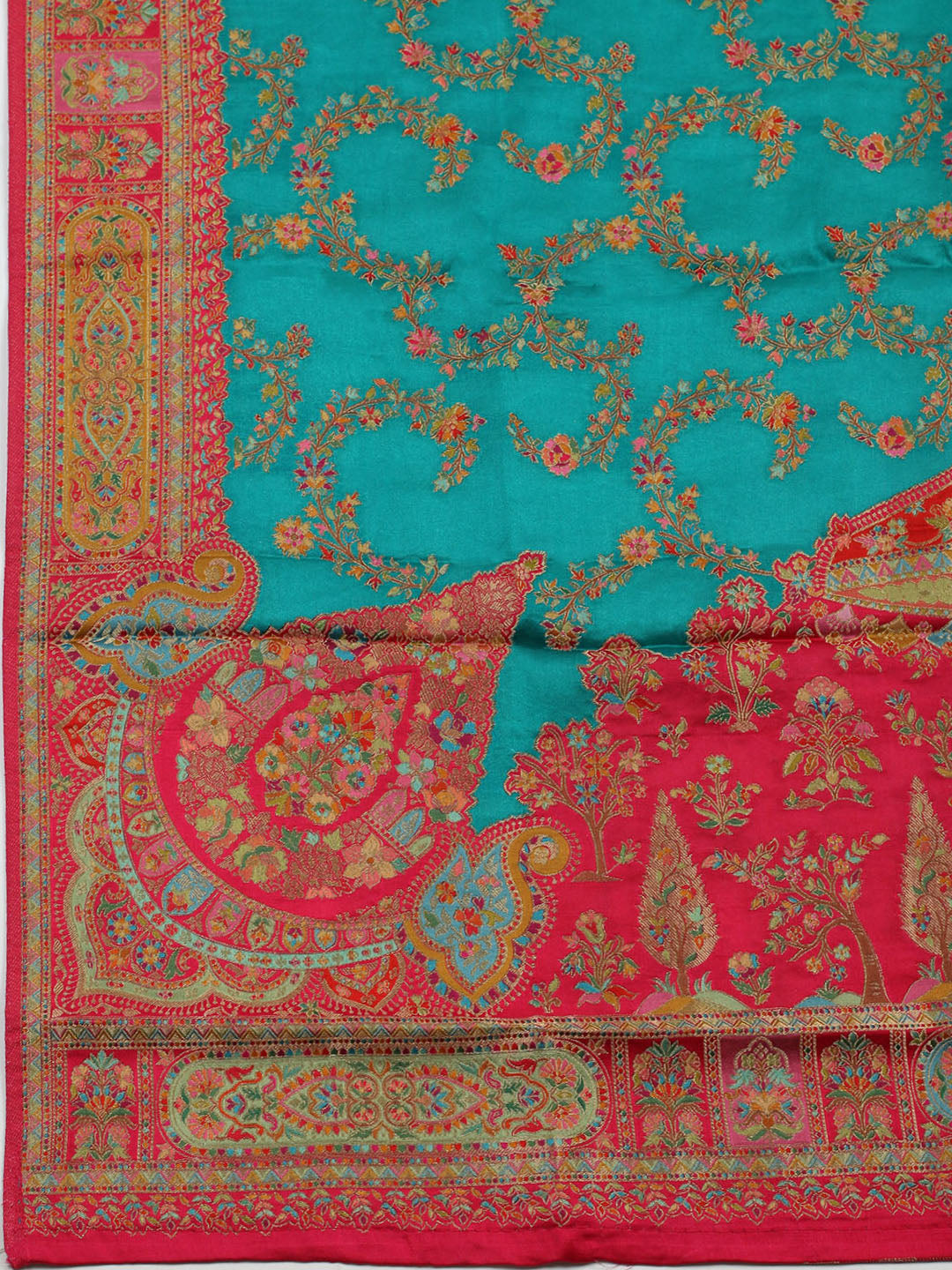 Woven Design Satin Unstitched Suit With Pant &amp; Dupatta