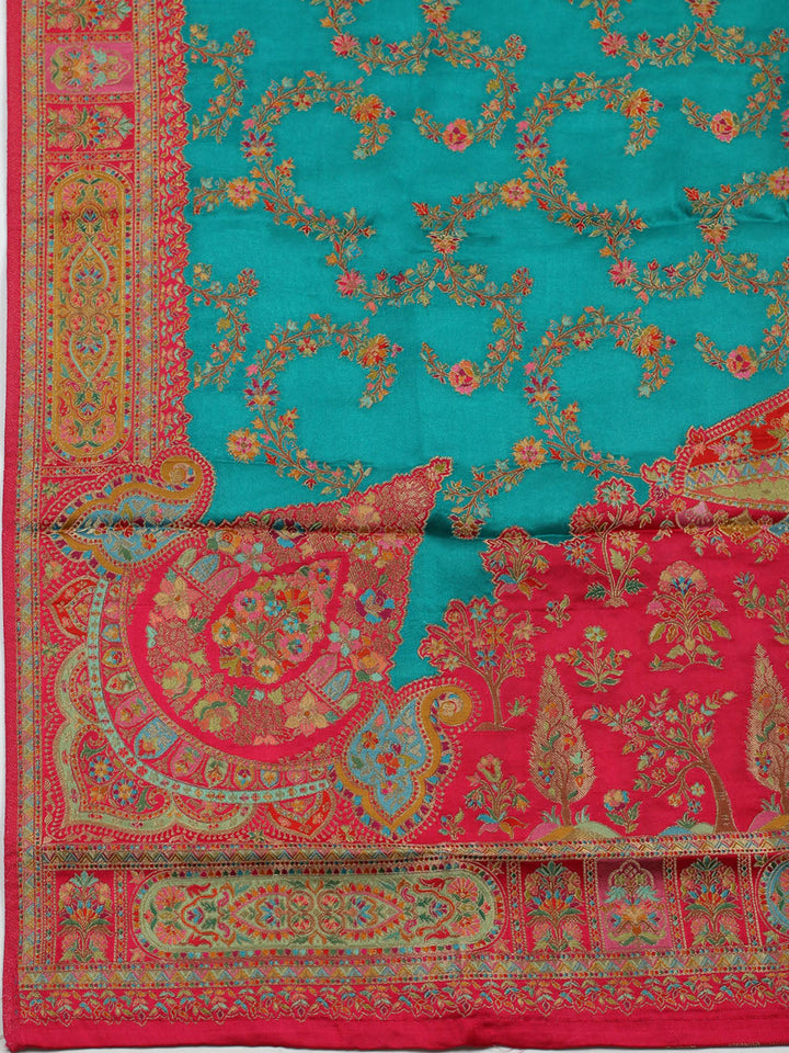 Woven Design Satin Unstitched Suit With Pant &amp; Dupatta