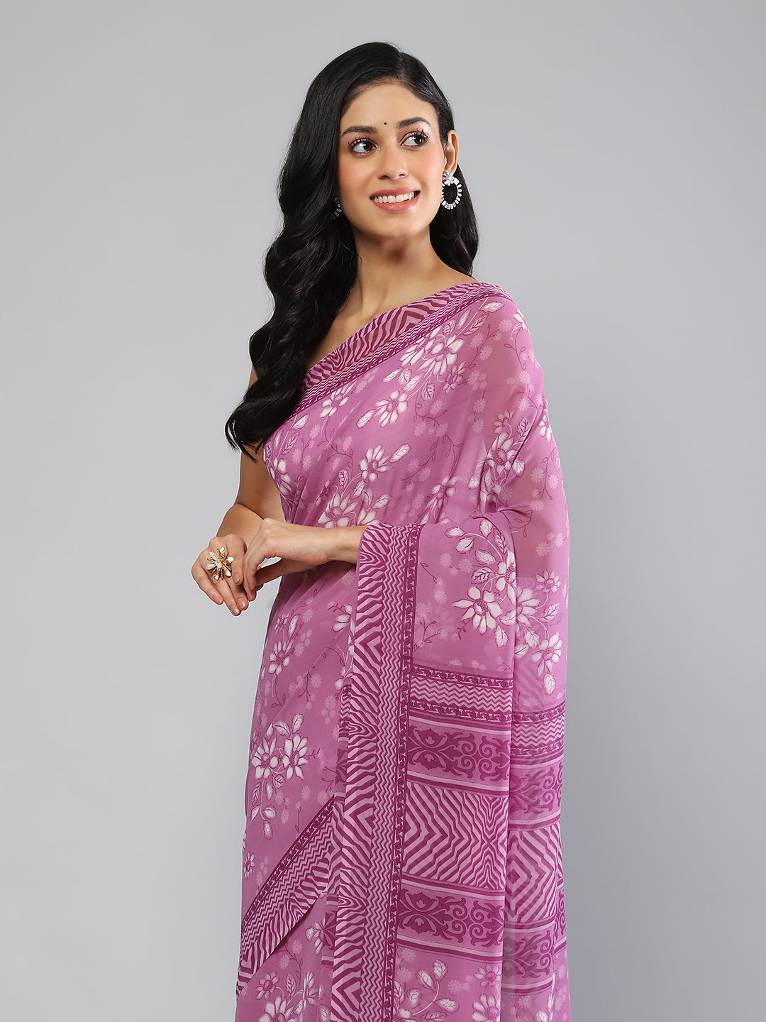 Digital Printed Georgette Saree