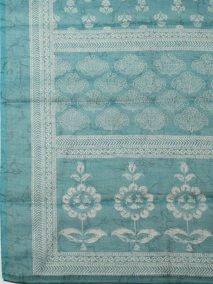 Embellished Tissue Unstitched Suit With Pant &amp; Dupatta