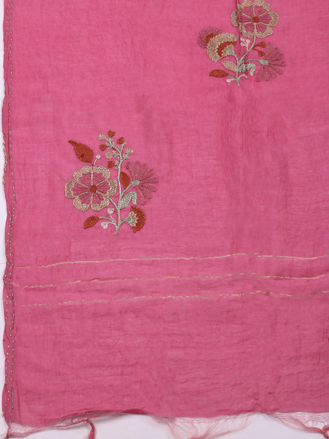 Embroidered Cotton Blend Unstitched Suit With Pant &amp; Dupatta