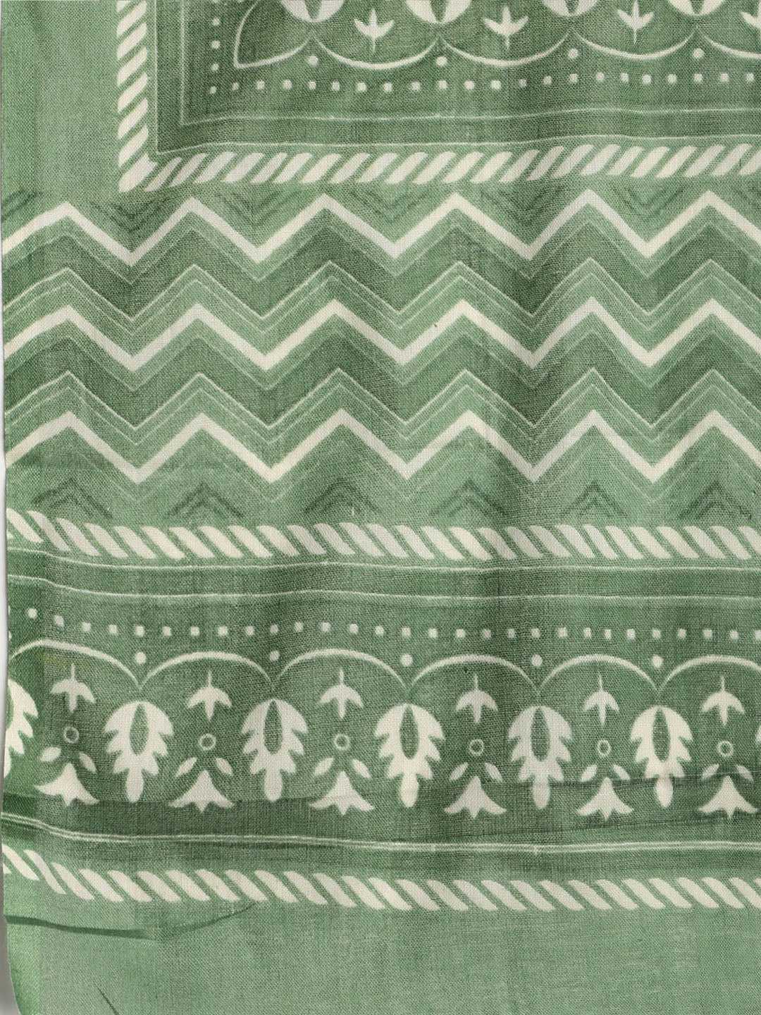 Patch Neck Cotton Blend Unstitched Suit With Dupatta