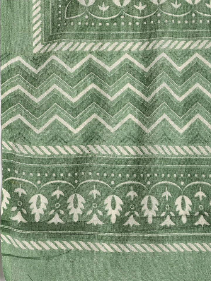 Patch Neck Cotton Blend Unstitched Suit With Dupatta