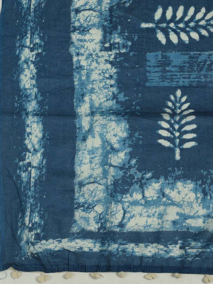 Printed Cotton Unstitched Suit With Pant &amp; Dupatta