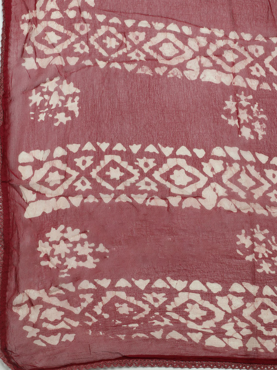 Printed Cotton Blend Unstitched Kurta With Pant &amp; Dupatta