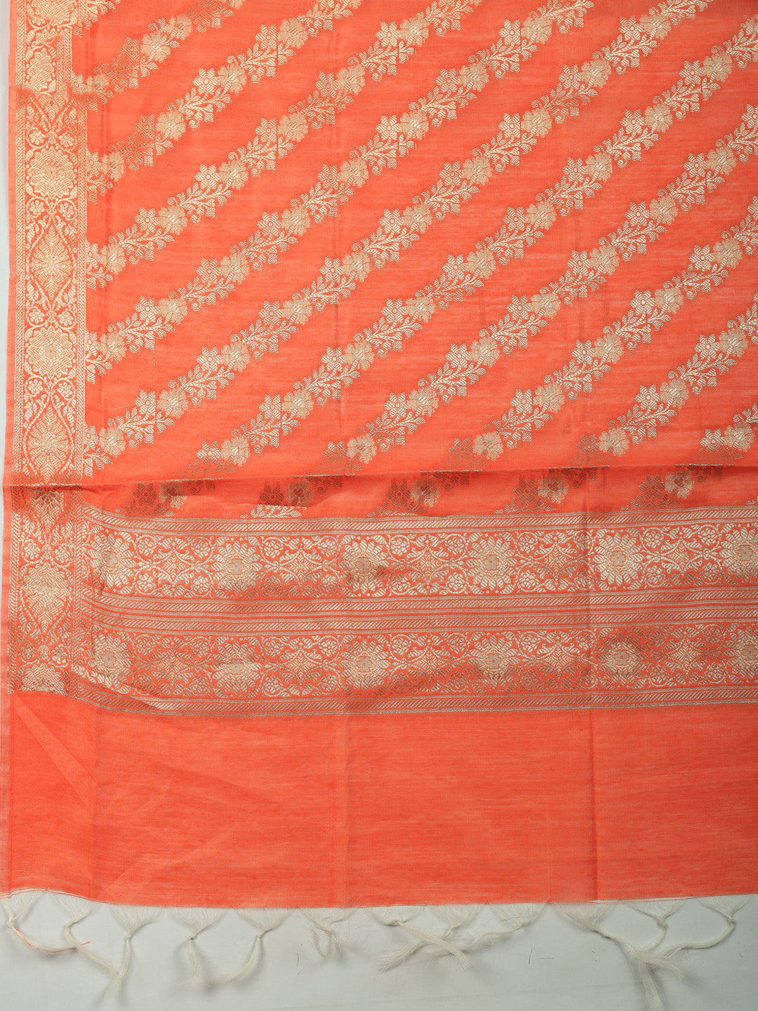 Woven Design Chanderi Unstitched Suit With Pant &amp; Dupatta