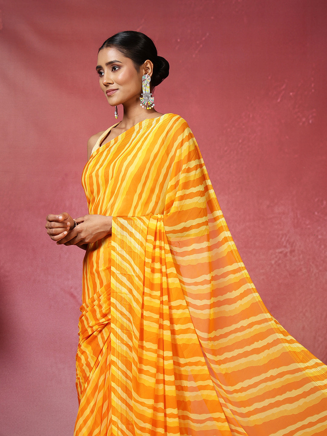 Abstract Printed Georgette Saree