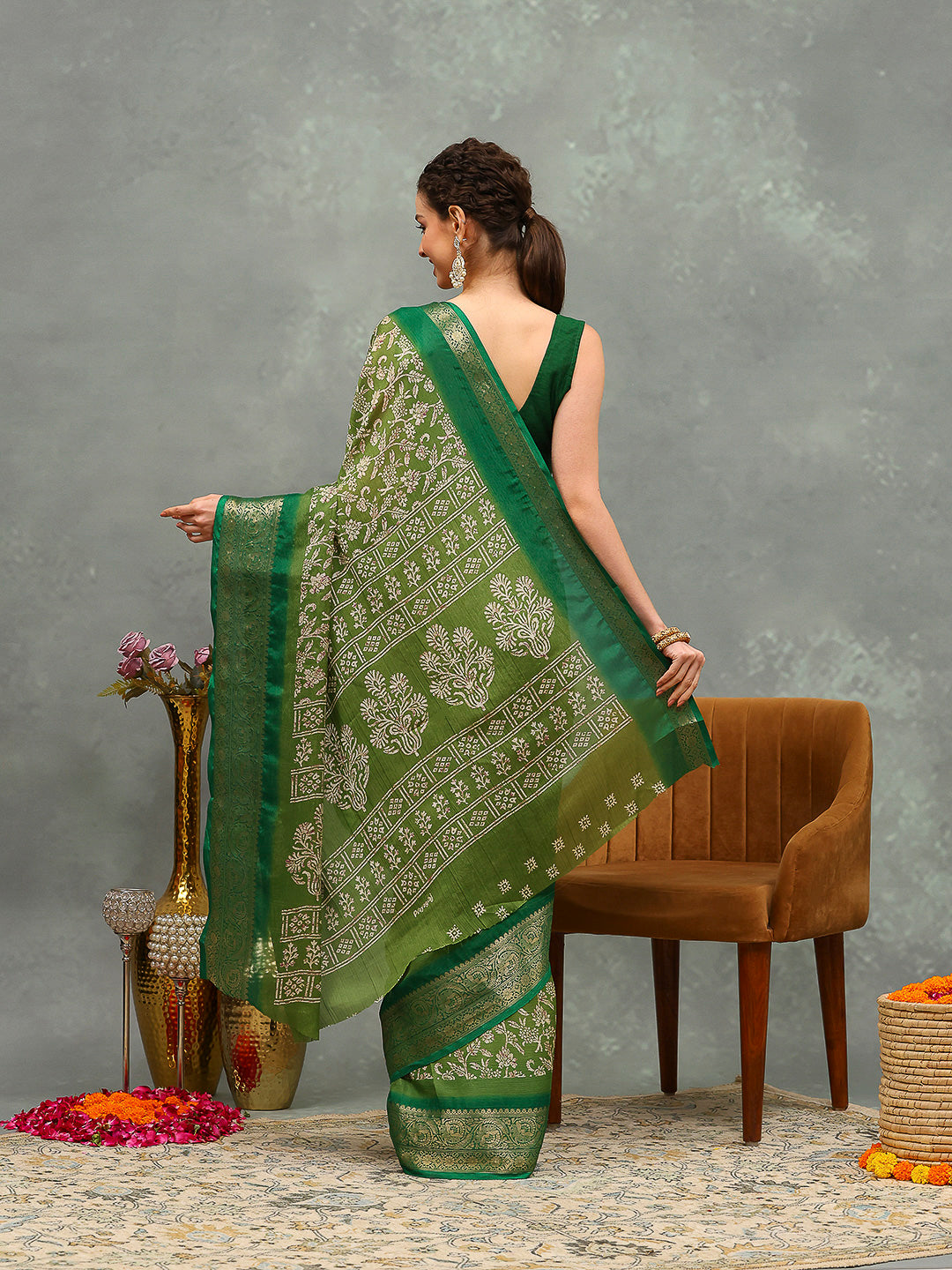 Floral Printed Art Silk Saree