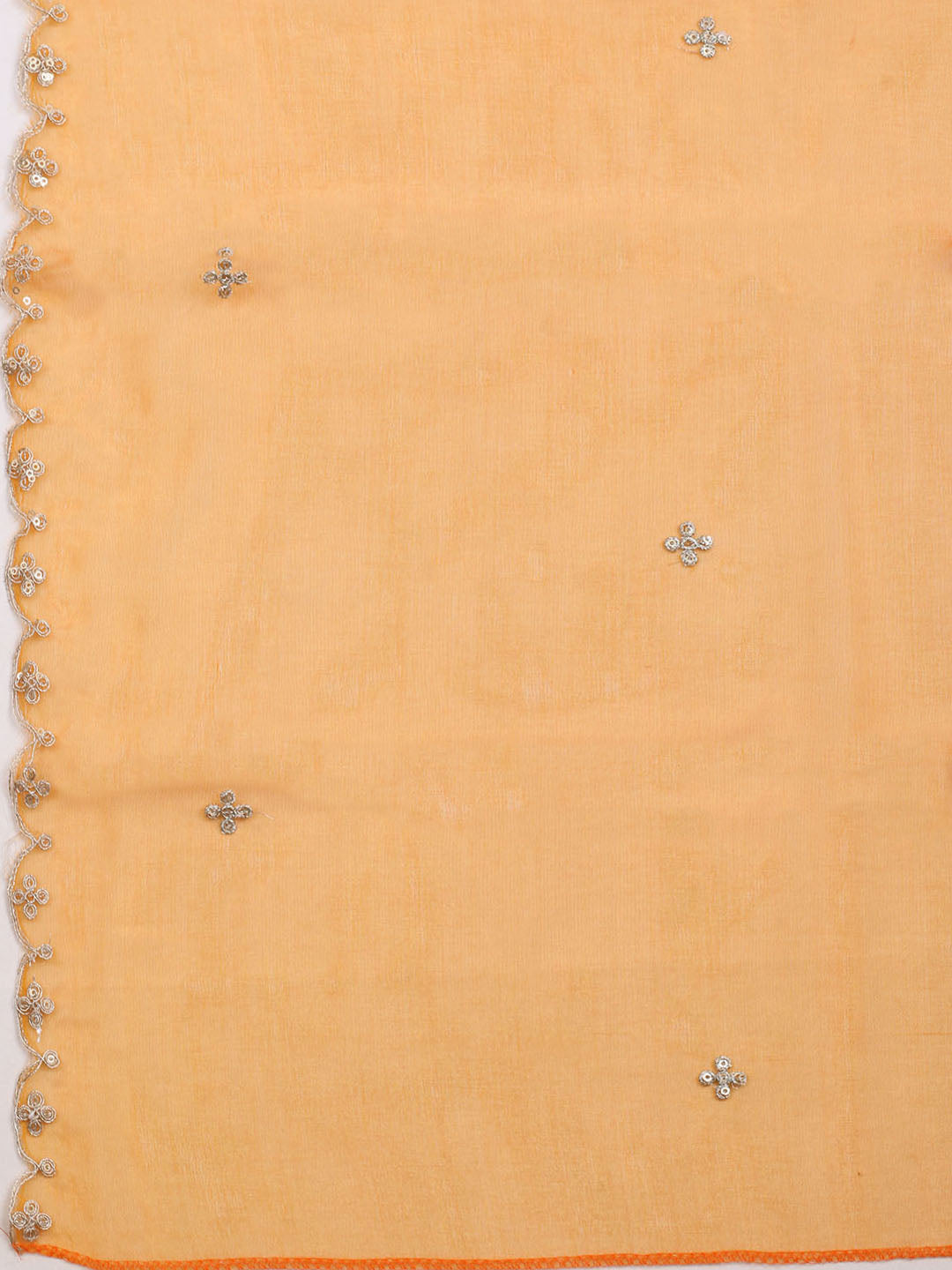 Neck Embroidered &amp; Printed Organza Unstitched Suit With Dupatta