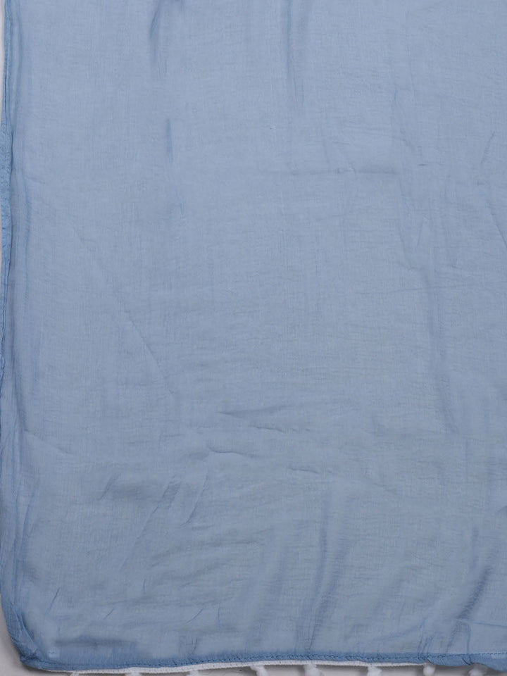 Printed Cotton Blend Unstitched Suit With Dupatta