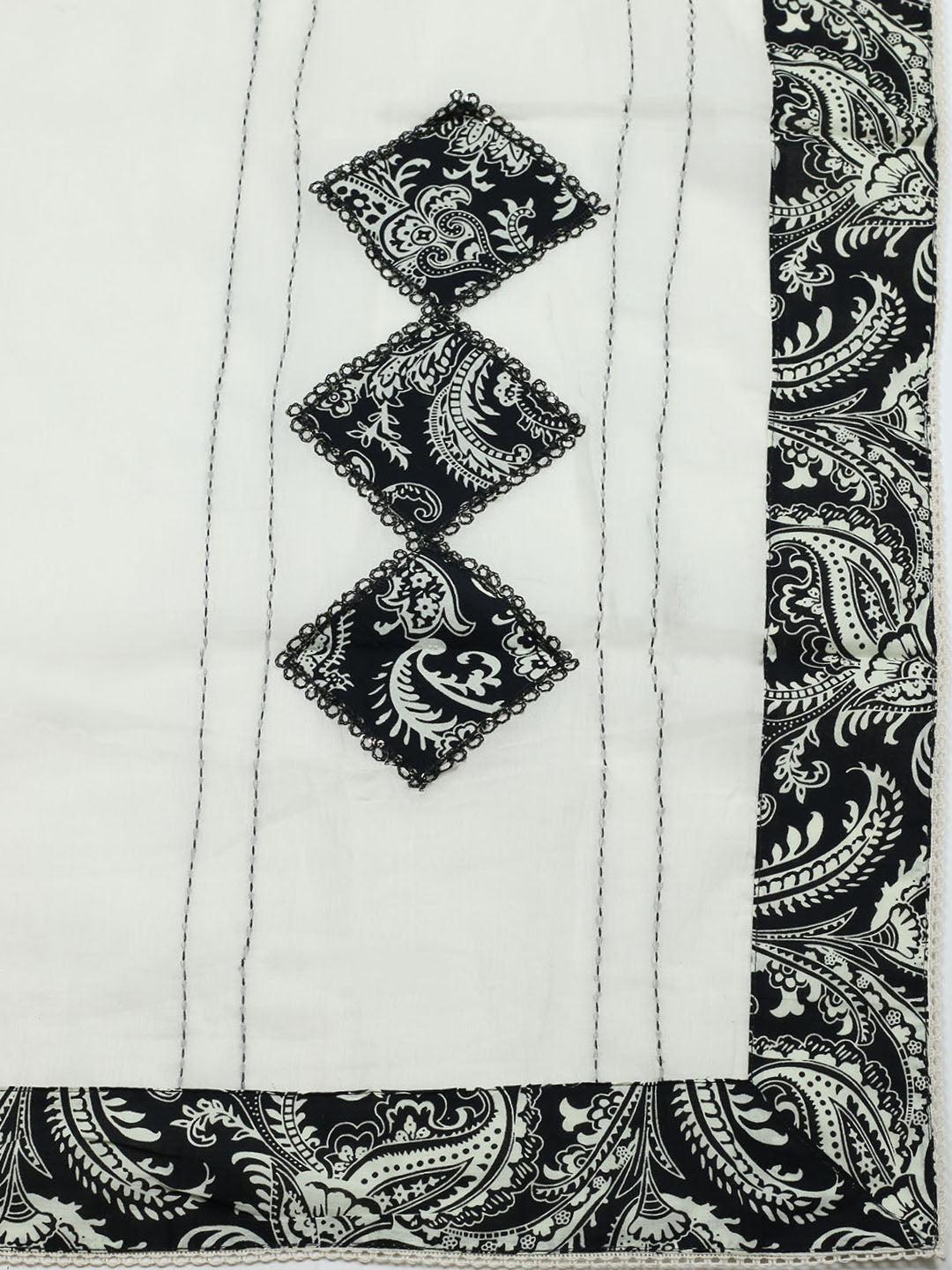 Embroidered Cotton Blend Unstitched Suit With Pant &amp; Dupatta