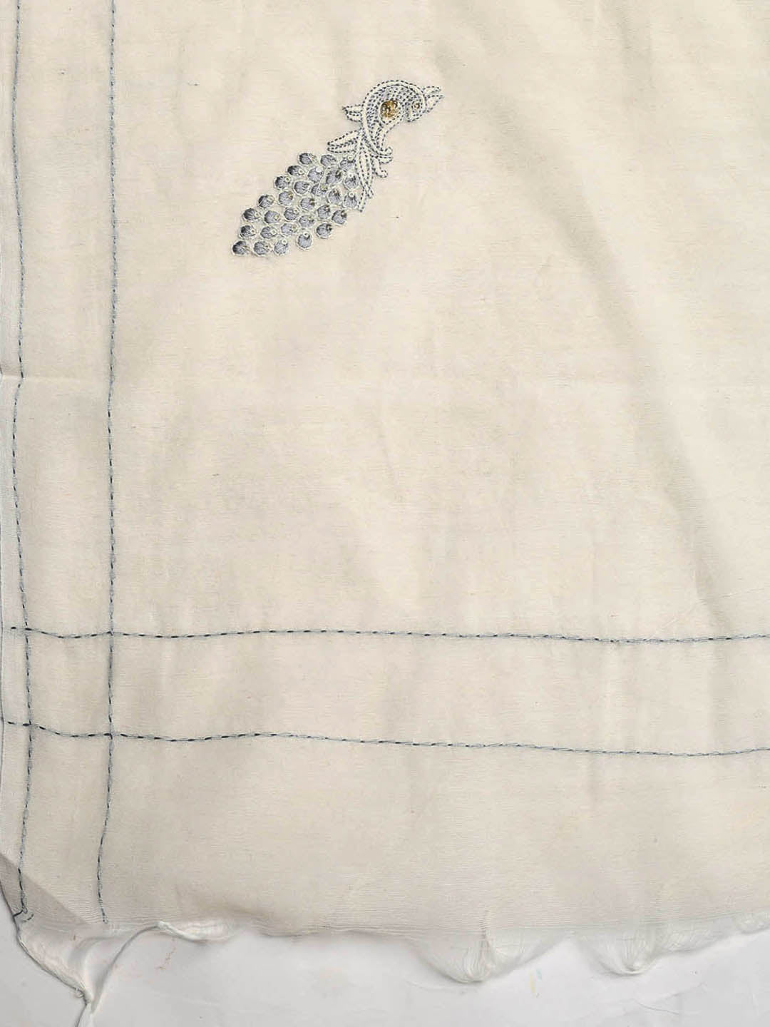 Embroidered Cotton Blend Unstitched Suit With Dupatta