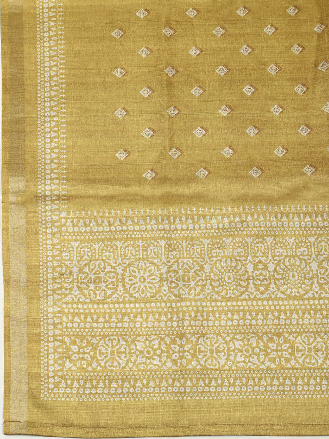 Printed Tussar Unstitched Suit With Pant &amp; Dupatta