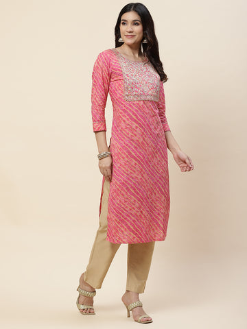 Leheriya Printed Cotton Kurta