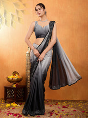 Embroidered Chinon Saree