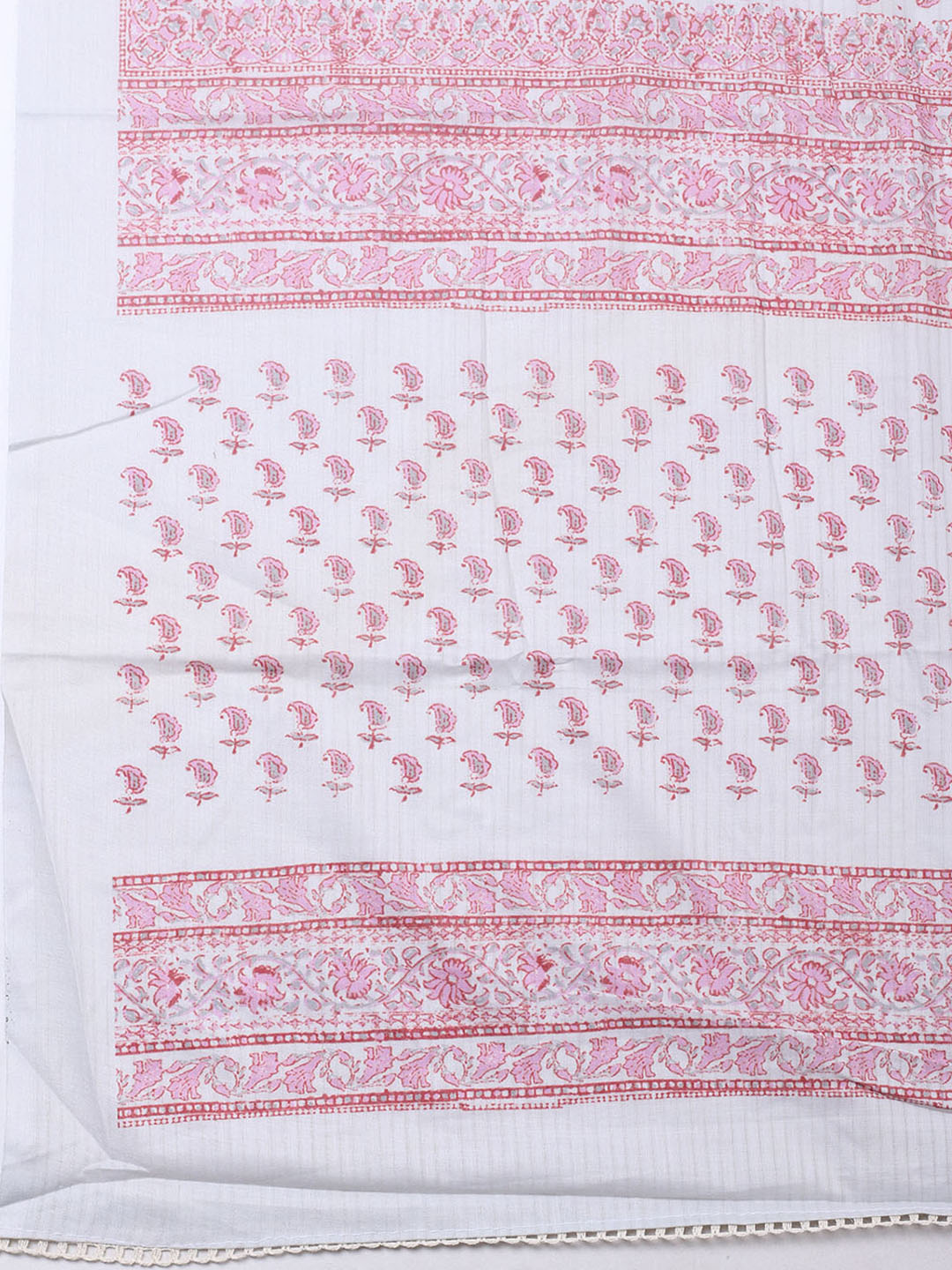 Printed Cotton Blend Unstitched Suit With Pant &amp; Dupatta