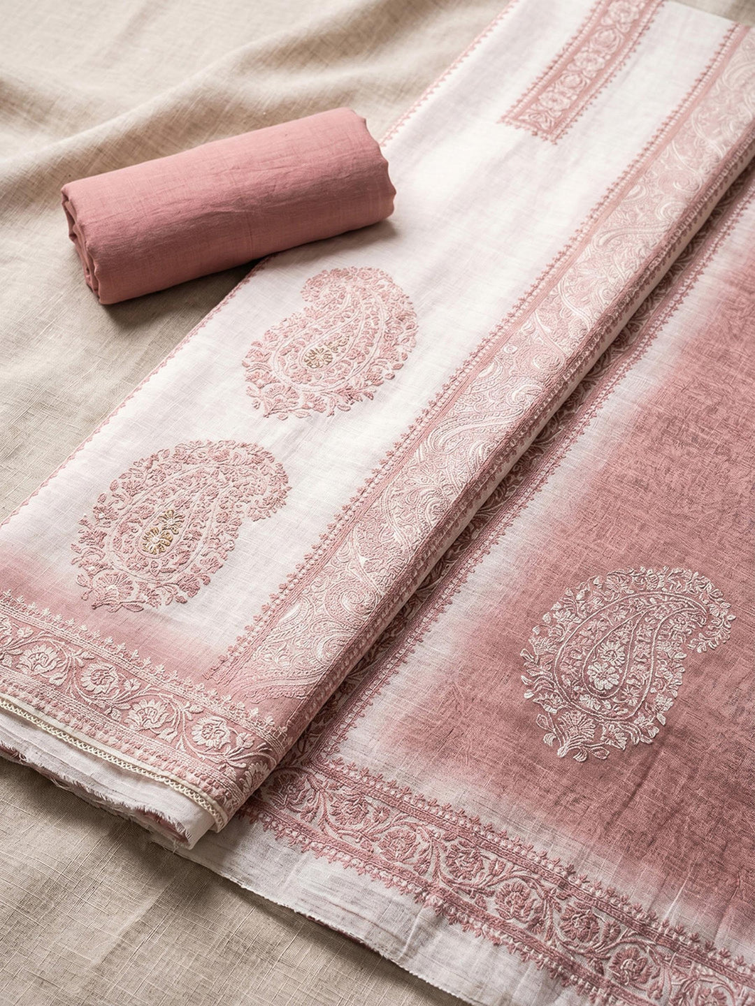 Printed Cotton Blend Unstitched Suit With Dupatta