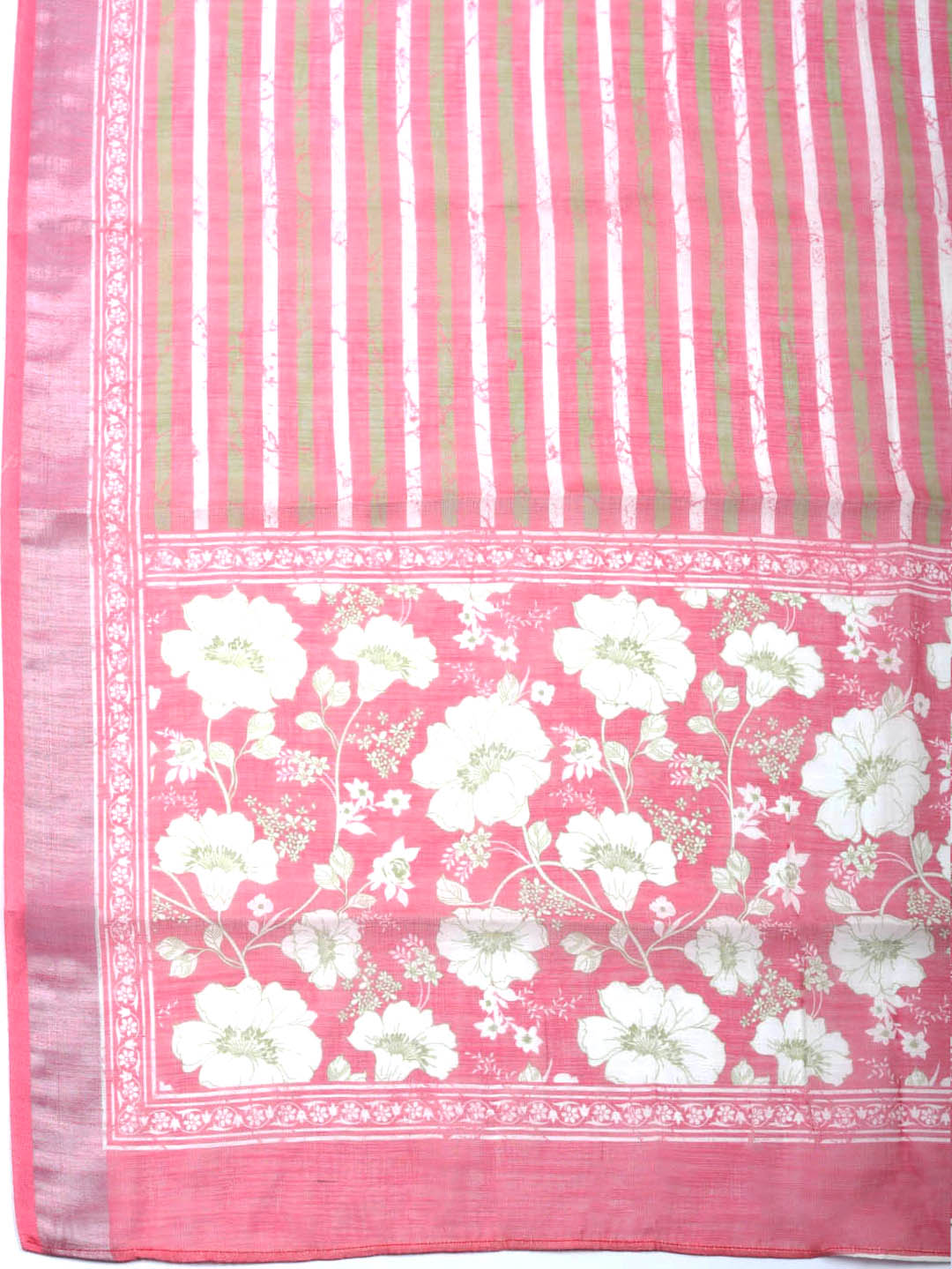 Embroidered Linen Blend Unstitched Suit With Pant &amp; Dupatta