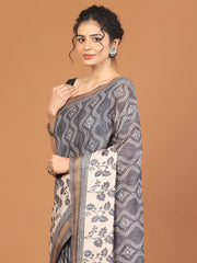 Digital Printed Tussar Woven Saree