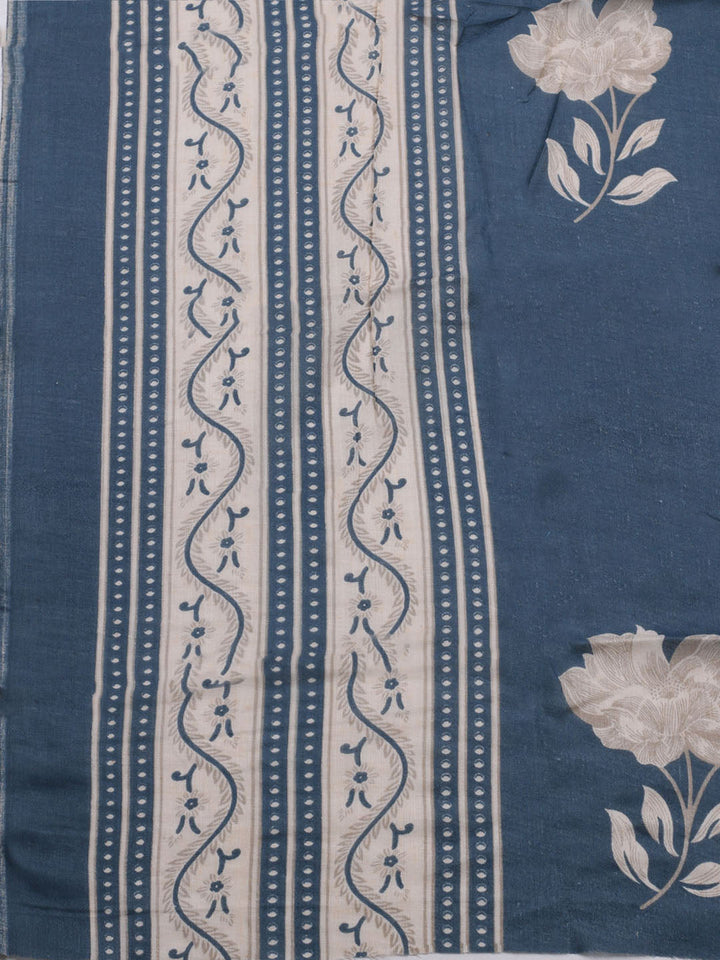 Printed Cotton Blend Unstitched Suit With Dupatta