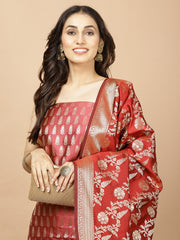 Woven Chanderi Unstitched Suit Piece With Dupatta