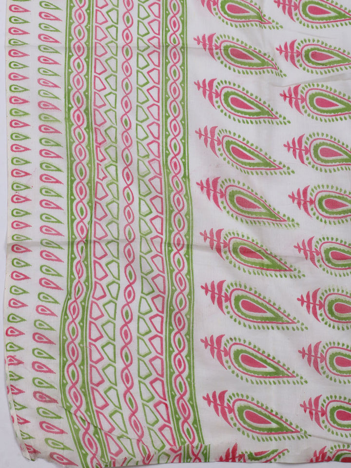 Printed Cotton Blend Unstitched Suit With Dupatta