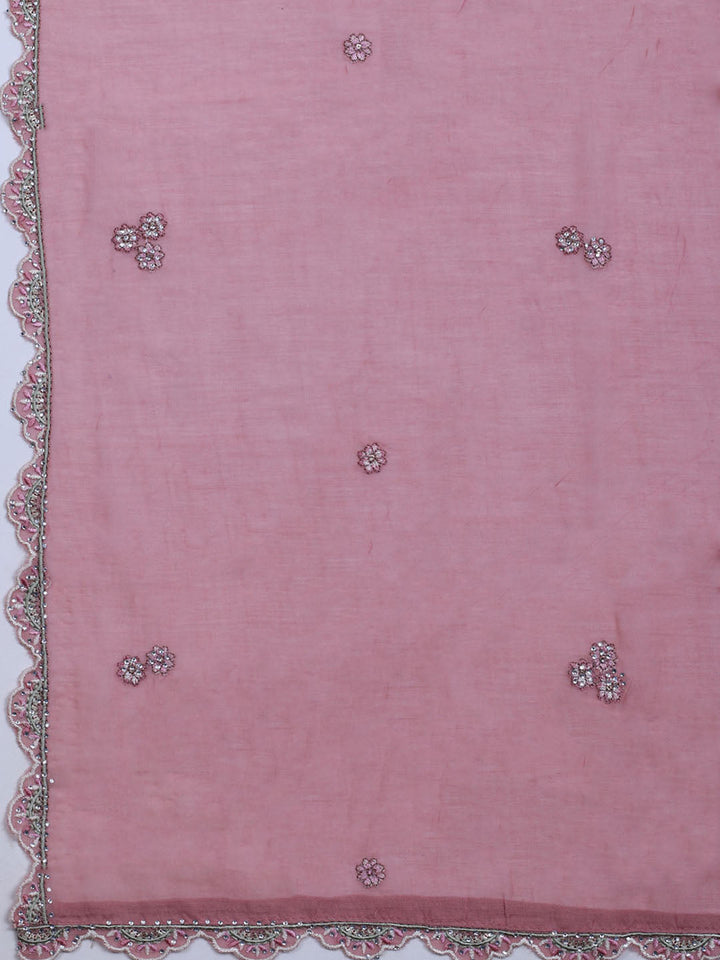 Embroidered Cotton Blend Unstitched Suit With Dupatta