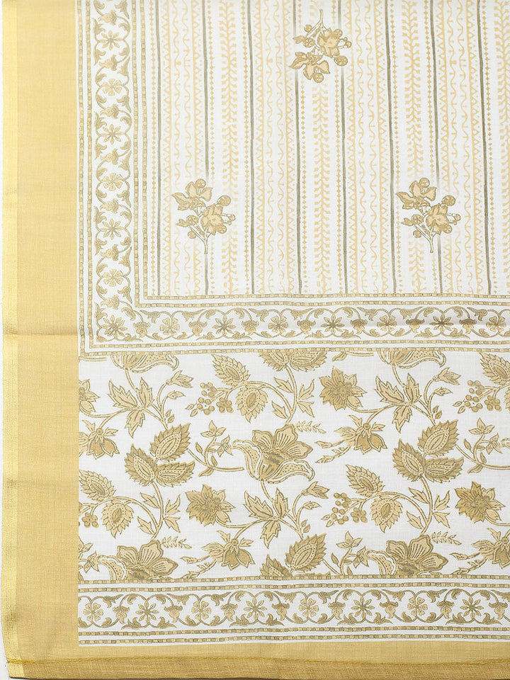 Embroidered Cotton Blend Unstitched Suit With Pant &amp; Dupatta