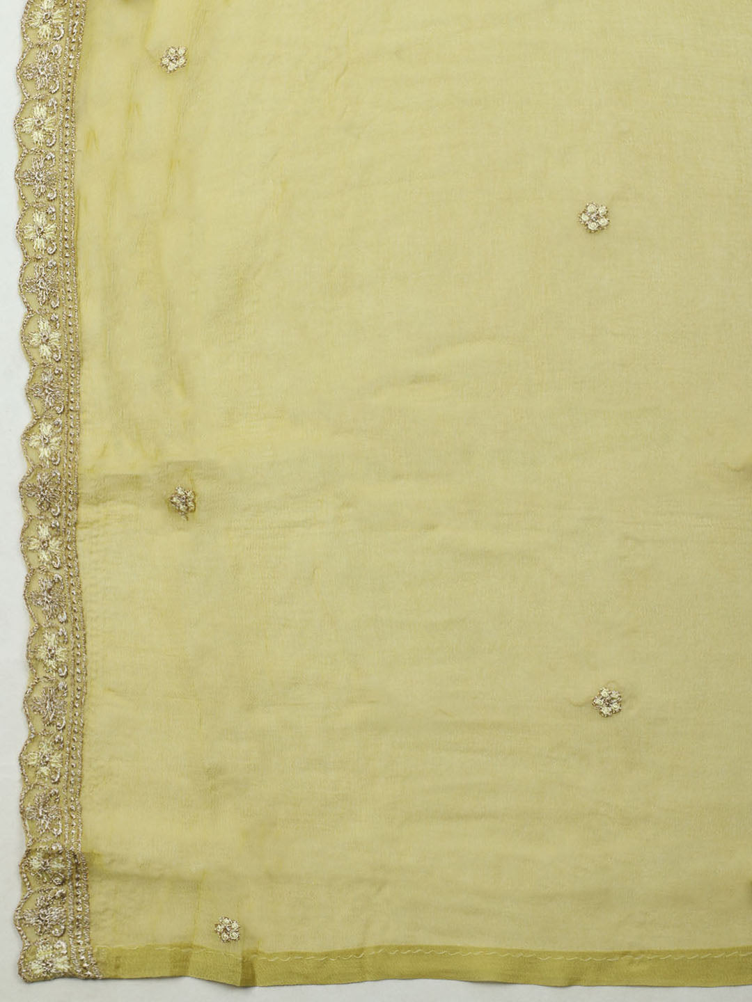 Embroidered Organza Unstitched Suit With Dupatta