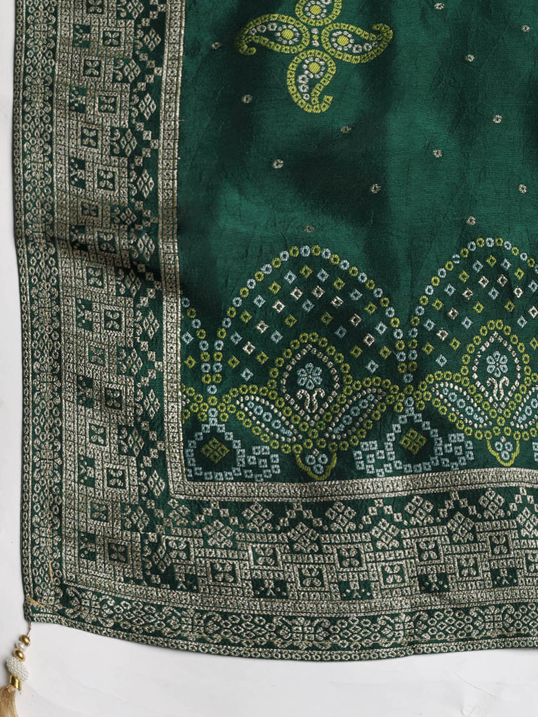 Embroidered Chanderi Unstitched Suit With Dupatta