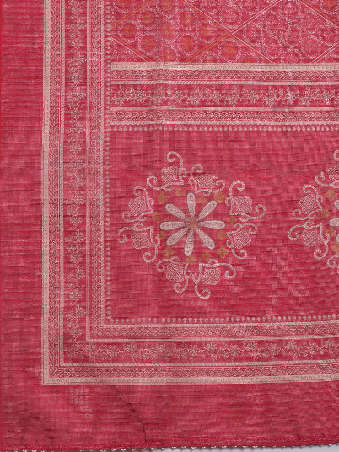 Embroidered Chanderi Unstitched Suit With Dupatta