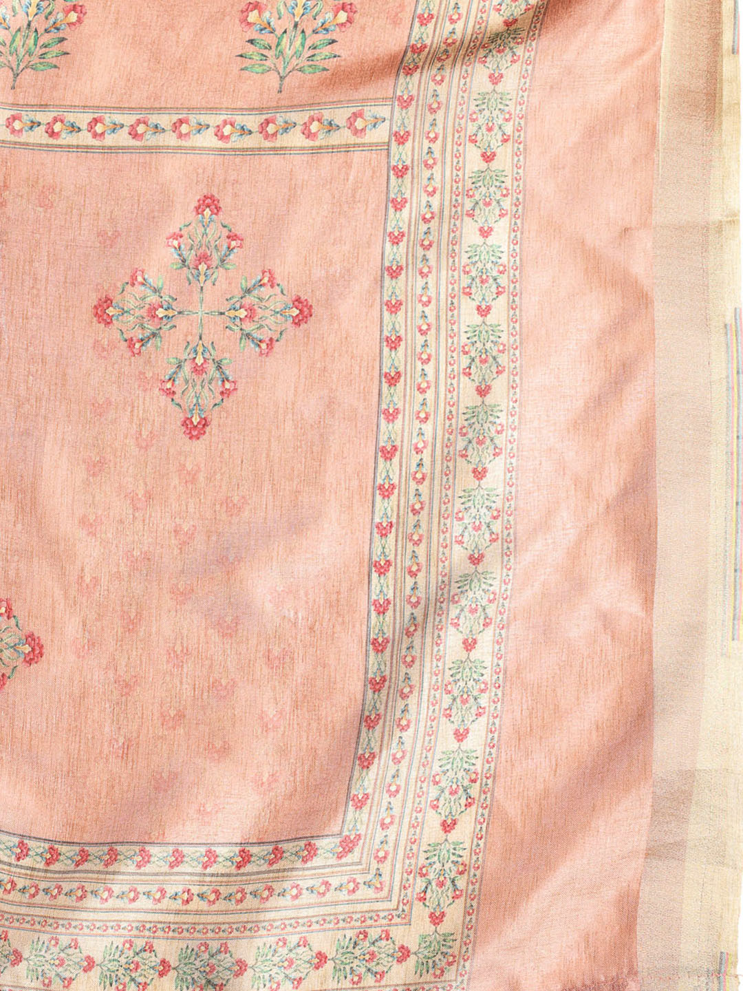 Embroidered Art Silk Unstitched Suit With Dupatta