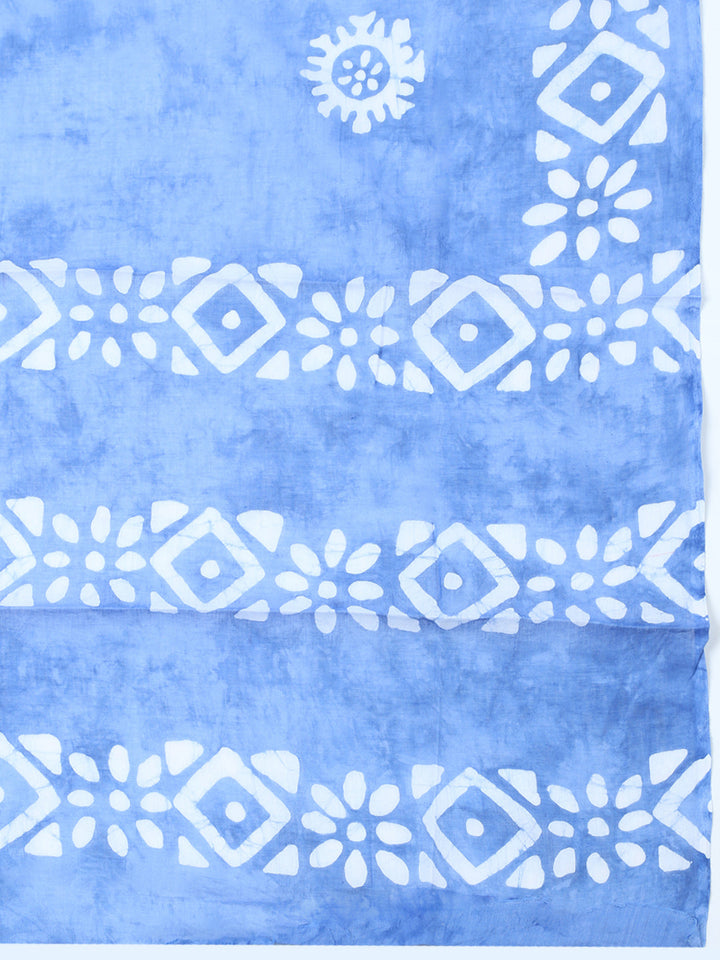 Embroidered Cotton Blend Unstitched Suit With Pant &amp; Dupatta