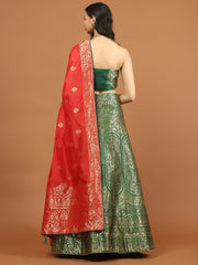 Banarasi Unstitched Choli With Lehenga & Dupatta