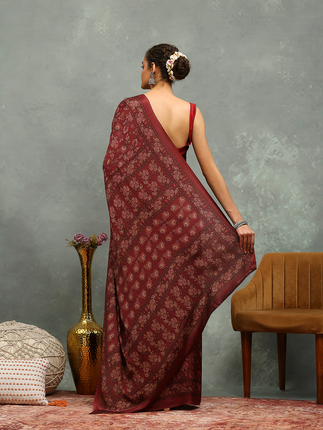 Digital Printed Crepe Saree