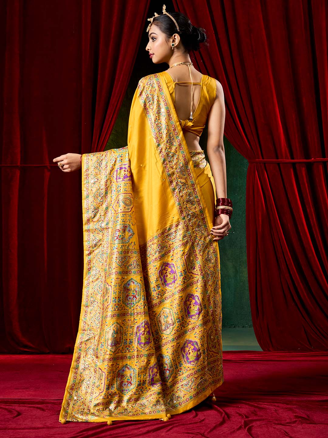 Digital Printed Art Silk Woven Saree