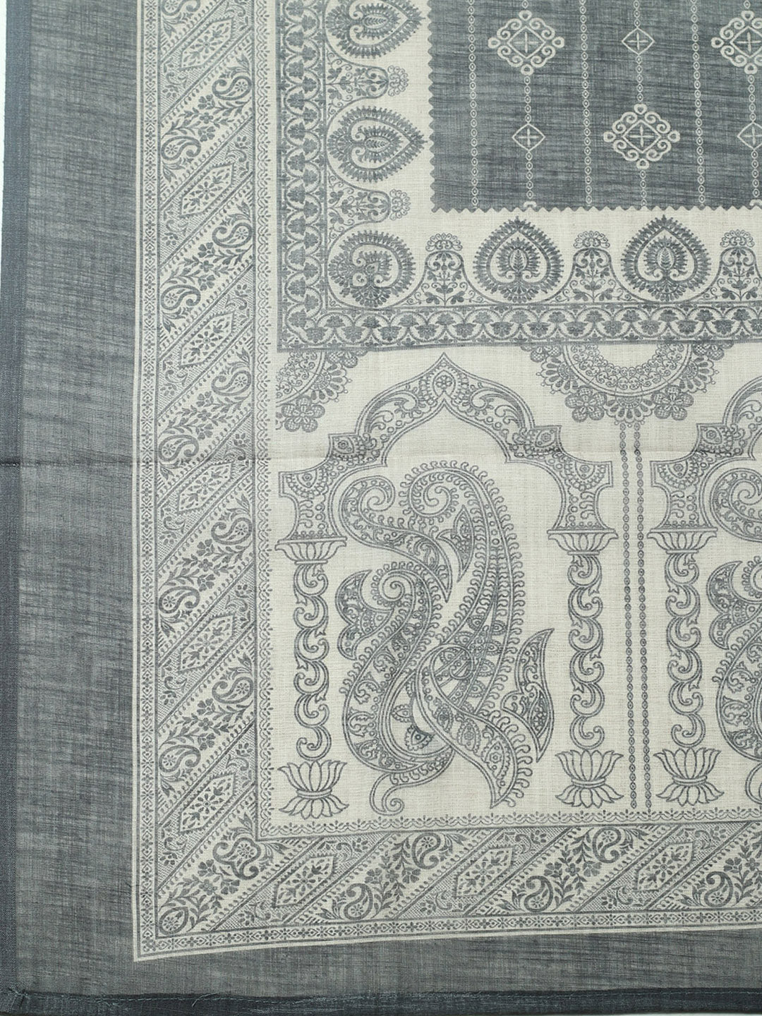 Embroidered Cotton Blend Unstitched Suit With Pant &amp; Dupatta